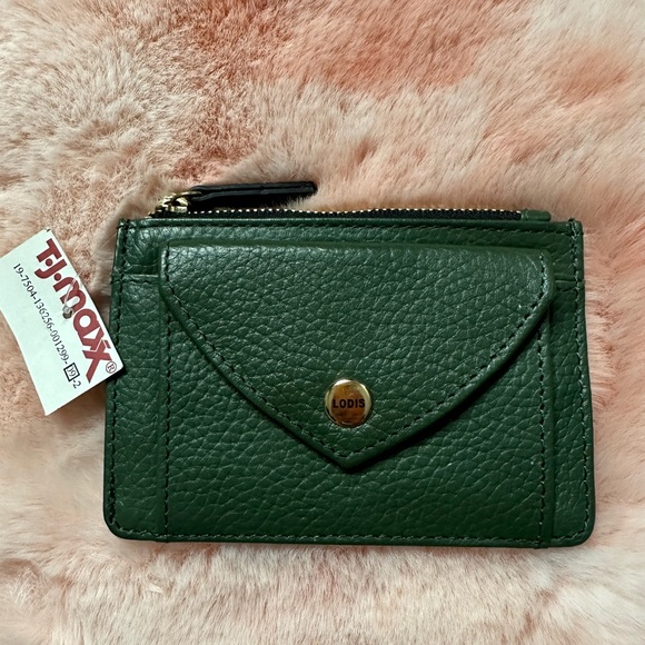 Lodis Bags Lodis Paige Leather Card Case With Key Ring Wallet Green